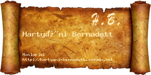Hartyáni Bernadett névjegykártya