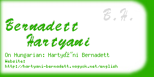 bernadett hartyani business card